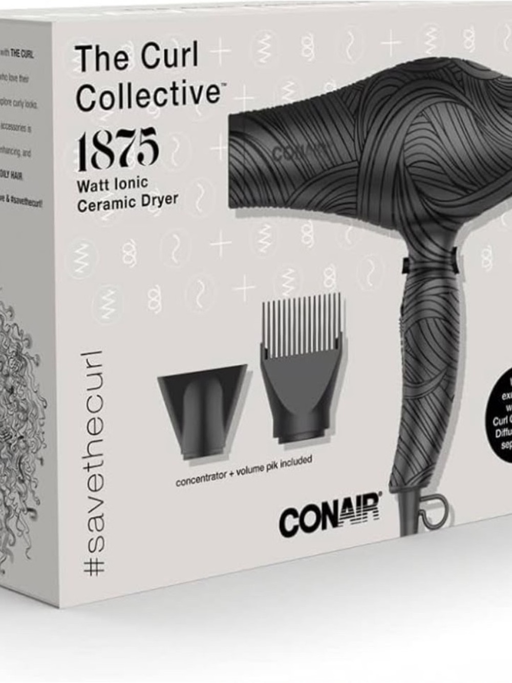 Conair The Curl Collective 1875W Ionic Ceramic Dryer – Black
